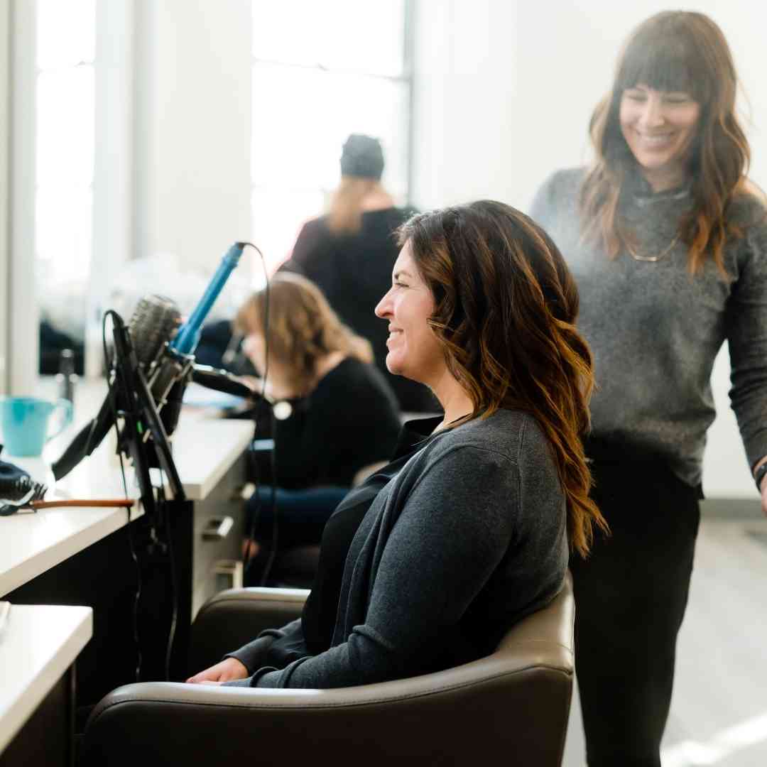 A happy customer in a salon